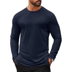 image:imageCOOFANDY Mens Long Sleeve T Shirts Casual Crew Neck Tee Shirts Lightweight Soft Pullover TopsNavy Blue