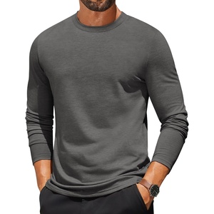 image:imageCOOFANDY Mens Long Sleeve T Shirts Crew Neck Casual Basic Tee Shirt Lightweight Pullover Shirts1 Packdark Gray