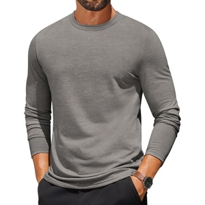 image:imageCOOFANDY Mens Long Sleeve T Shirts Crew Neck Casual Basic Tee Shirt Lightweight Pullover Shirts1 Packlight Gray