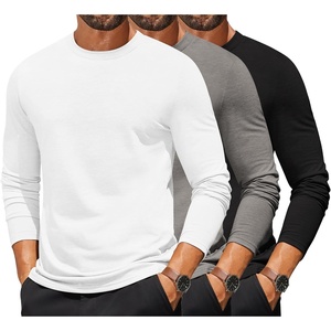 image:imageCOOFANDY Mens Long Sleeve T Shirts Crew Neck Casual Basic Tee Shirt Lightweight Pullover Shirts3 PackblackLight GrayWhite