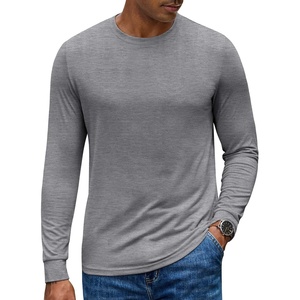 image:imageCOOFANDY Mens Long Sleeve Tee Shirts Crew Neck TShirt Casual Pullover Basic Tees Soft Stretch TshirtsAthletic Heather