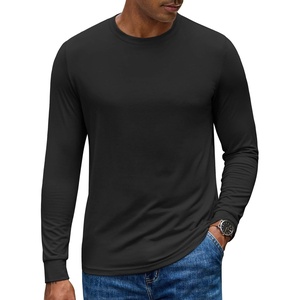 image:imageCOOFANDY Mens Long Sleeve Tee Shirts Crew Neck TShirt Casual Pullover Basic Tees Soft Stretch TshirtsBlack