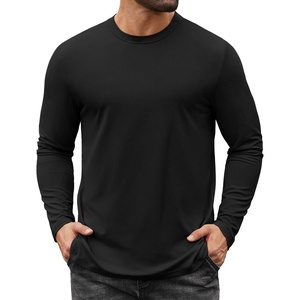 image:imageCOOFANDY Mens Long Sleeve Tee Shirts Stretch Crew Neck Thermal Shirts Casual T Shirts for MenBlack