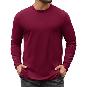 image:imageCOOFANDY Mens Long Sleeve Tee Shirts Stretch Crew Neck Thermal Shirts Casual T Shirts for MenWine Red