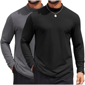 image:imageCOOFANDY Mens Mock Turtleneck Long Sleeve Shirts Casual Basic TShirt Lightweight Mockneck Pullover Sweater for MenBlackdark Grey