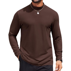 image:imageCOOFANDY Mens Mock Turtleneck Long Sleeve Shirts Casual Basic TShirt Lightweight Mockneck Pullover Sweater for MenBrown