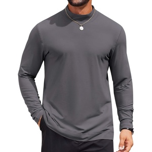 image:imageCOOFANDY Mens Mock Turtleneck Long Sleeve Shirts Casual Basic TShirt Lightweight Mockneck Pullover Sweater for MenDark Grey