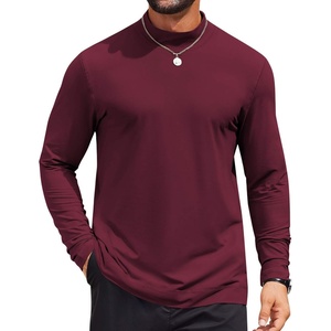 image:imageCOOFANDY Mens Mock Turtleneck Long Sleeve Shirts Casual Basic TShirt Lightweight Mockneck Pullover Sweater for MenRed