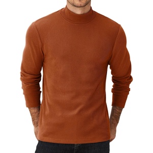 image:imageCOOFANDY Mens Mock Turtleneck Sweater Long Sleeve Half Neck Pullover Thermal Casual Ribbed High Neck Pullover SweaterCaramel
