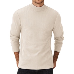 image:imageCOOFANDY Mens Mock Turtleneck Sweater Long Sleeve Half Neck Pullover Thermal Casual Ribbed High Neck Pullover SweaterLight Beige