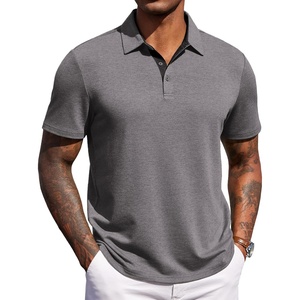 image:imageCOOFANDY Mens Polo Shirts Short Sleeve Casual Summer Polo Tee Collared Tops  Button CollarSoft FabricCasual Stylish Classic Basic LightweightSummer FashionGolfGrey