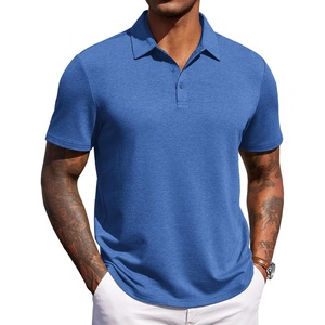 image:imageCOOFANDY Mens Polo Shirts Short Sleeve Casual Summer Polo Tee Collared Tops  Button CollarSoft FabricCasual Stylish Classic Basic LightweightSummer FashionGolfBlue