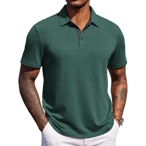 image:imageCOOFANDY Mens Polo Shirts Short Sleeve Casual Summer Polo Tee Collared Tops  Button CollarSoft FabricCasual Stylish Classic Basic LightweightSummer FashionGolfGreen