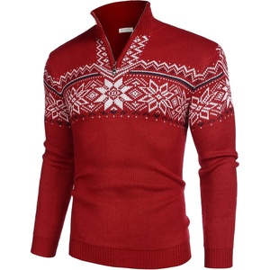image:imageCOOFANDY Mens Quarter Zip Pullover Sweater Casual Zip Up Polo Sweater KnitPat6