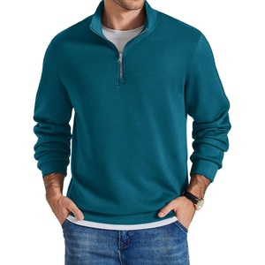 image:imageCOOFANDY Mens Quarter Zip Pullover Sweatshirts for Men Golf Fall Clothes  Fall Fashion 2026 Long Sleeve Pullover Stretch Soft Lightweight WrinkleFree Loose Fit Collared Casual Travel GolfTeal