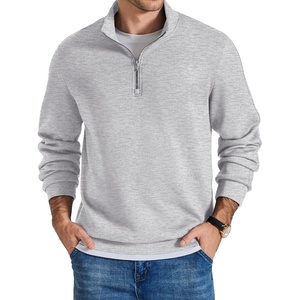 image:imageCOOFANDY Mens Quarter Zip Pullover Sweatshirts for Men Golf Fall Clothes  Fall Fashion 2026 Long Sleeve Pullover Stretch Soft Lightweight WrinkleFree Loose Fit Collared Casual Travel GolfAsh Heather