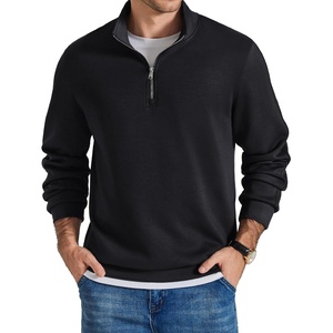 image:imageCOOFANDY Mens Quarter Zip Pullover Sweatshirts for Men Golf Fall Clothes  Fall Fashion 2026 Long Sleeve Pullover Stretch Soft Lightweight WrinkleFree Loose Fit Collared Casual Travel GolfAblack