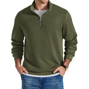 image:imageCOOFANDY Mens Quarter Zip Pullover Sweatshirts for Men Golf Fall Clothes  Fall Fashion 2026 Long Sleeve Pullover Stretch Soft Lightweight WrinkleFree Loose Fit Collared Casual Travel GolfArmy Green