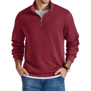image:imageCOOFANDY Mens Quarter Zip Pullover Sweatshirts for Men Golf Fall Clothes  Fall Fashion 2026 Long Sleeve Pullover Stretch Soft Lightweight WrinkleFree Loose Fit Collared Casual Travel GolfWine Red