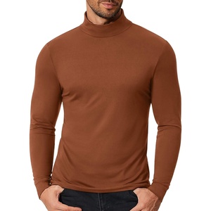 image:imageCOOFANDY Mens Slim Fit Mock Turtleneck T Shirt Casual Basic Knitted Long Sleeve Pullover SweaterLight Brown