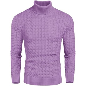 image:imageCOOFANDY Mens Slim Fit Turtleneck Sweater Casual Knitted Twisted Pullover Solid SweatersPurple