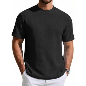 image:imageCOOFANDY Mens TShirt Short Sleeve Crew Neck Textured Shirts Classic Knit Pullover TeesBlack