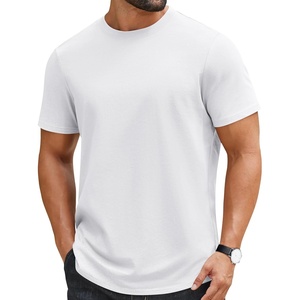 image:imageCOOFANDY Mens Tshirts 100 Cotton Big Tall T Shirts Basic Tees Plain T ShirtsAll White
