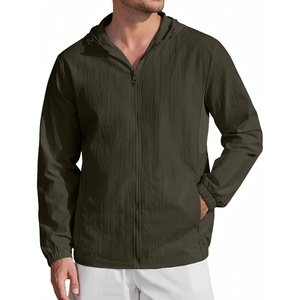 image:imageCOOFANDY Mens UPF 50 Sun Protection Hoodie Jacket Full Zip Light Long Sleeve Performance Fishing Shirts Hiking OutdoorArmy Green