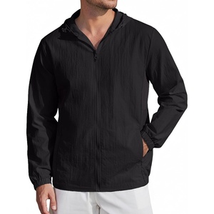 image:imageCOOFANDY Mens UPF 50 Sun Protection Hoodie Jacket Full Zip Light Long Sleeve Performance Fishing Shirts Hiking OutdoorBlack