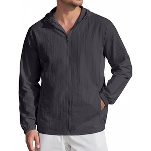 image:imageCOOFANDY Mens UPF 50 Sun Protection Hoodie Jacket Full Zip Light Long Sleeve Performance Fishing Shirts Hiking OutdoorDark Grey