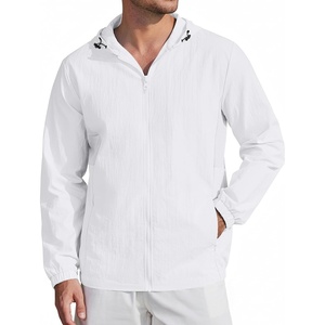 image:imageCOOFANDY Mens UPF 50 Sun Protection Hoodie Jacket Full Zip Light Long Sleeve Performance Fishing Shirts Hiking OutdoorWhite