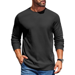 image:imageCOOFANDY Mens Waffle Crewneck T Shirts Long Sleeve Casual Pullover Tees  CloudSoft Feel Breathable SkinFriendly Basic Tees AllDay CozyBlack