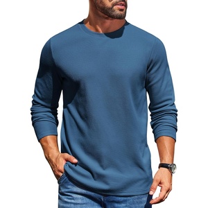 image:imageCOOFANDY Mens Waffle Crewneck T Shirts Long Sleeve Casual Pullover Tees  CloudSoft Feel Breathable SkinFriendly Basic Tees AllDay CozyBlue