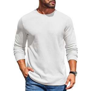 image:imageCOOFANDY Mens Waffle Crewneck T Shirts Long Sleeve Casual Pullover Tees  CloudSoft Feel Breathable SkinFriendly Basic Tees AllDay CozyWhite