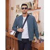 image:imageCOOFANDY Men Bomber Jacket Lightweight Casual Windbreaker Zip Up Coat Fashion Stylish Fall Jackets with PocketGrey Blue