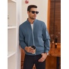 image:imageCOOFANDY Men Bomber Jacket Lightweight Casual Windbreaker Zip Up Coat Fashion Stylish Fall Jackets with PocketGrey Blue