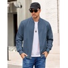 image:imageCOOFANDY Men Bomber Jacket Lightweight Casual Windbreaker Zip Up Coat Fashion Stylish Fall Jackets with PocketGrey Blue