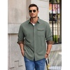 image:imageCOOFANDY Mens Button Down Shirt Jacket Long Sleeve Flannel Shirts  Shacket Overshirt Soft Brushed Fabric With Flap Pocket Casual Outdoor WorkArmy Green