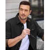 image:imageCOOFANDY Mens Button Down Shirt Jacket Long Sleeve Flannel Shirts  Shacket Overshirt Soft Brushed Fabric With Flap Pocket Casual Outdoor WorkBlack