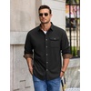 image:imageCOOFANDY Mens Button Down Shirt Jacket Long Sleeve Flannel Shirts  Shacket Overshirt Soft Brushed Fabric With Flap Pocket Casual Outdoor WorkBlack