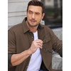 image:imageCOOFANDY Mens Button Down Shirt Jacket Long Sleeve Flannel Shirts  Shacket Overshirt Soft Brushed Fabric With Flap Pocket Casual Outdoor WorkBrown