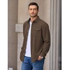 image:imageCOOFANDY Mens Button Down Shirt Jacket Long Sleeve Flannel Shirts  Shacket Overshirt Soft Brushed Fabric With Flap Pocket Casual Outdoor WorkBrown