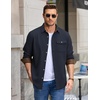 image:imageCOOFANDY Mens Button Down Shirt Jacket Long Sleeve Flannel Shirts  Shacket Overshirt Soft Brushed Fabric With Flap Pocket Casual Outdoor WorkDark Blue
