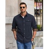 image:imageCOOFANDY Mens Button Down Shirt Jacket Long Sleeve Flannel Shirts  Shacket Overshirt Soft Brushed Fabric With Flap Pocket Casual Outdoor WorkDark Blue