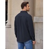 image:imageCOOFANDY Mens Button Down Shirt Jacket Long Sleeve Flannel Shirts  Shacket Overshirt Soft Brushed Fabric With Flap Pocket Casual Outdoor WorkDark Blue