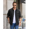 image:imageCOOFANDY Mens Button Down Shirt Jacket Long Sleeve Flannel Shirts  Shacket Overshirt Soft Brushed Fabric With Flap Pocket Casual Outdoor WorkDark Gray Heather