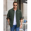 image:imageCOOFANDY Mens Button Down Shirt Jacket Long Sleeve Flannel Shirts  Shacket Overshirt Soft Brushed Fabric With Flap Pocket Casual Outdoor WorkLake Green