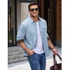 image:imageCOOFANDY Mens Button Down Shirt Jacket Long Sleeve Flannel Shirts  Shacket Overshirt Soft Brushed Fabric With Flap Pocket Casual Outdoor WorkLight Blue Heather