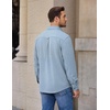 image:imageCOOFANDY Mens Button Down Shirt Jacket Long Sleeve Flannel Shirts  Shacket Overshirt Soft Brushed Fabric With Flap Pocket Casual Outdoor WorkLight Blue Heather