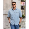 image:imageCOOFANDY Mens Button Down Shirt Jacket Long Sleeve Flannel Shirts  Shacket Overshirt Soft Brushed Fabric With Flap Pocket Casual Outdoor WorkLight Blue Heather